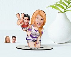 Kişiye Özel Sevgili Karikatürlü Ahşap Biblo Model-30