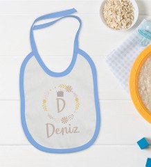 BK Kids Kişiye Özel Mavi Bebek Mama Önlüğü - Model 133