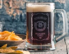 BK Gift Kişiye Özel İsimli Tarihli Cam Bira Bardağı 50cl-3 , Arkadaşa Hediye , Sevgiliye Hediye