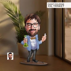 BK Gift Kişiye Özel Öğretmen Karikatürlü Büyük Boy Ahşap Biblo-8 Arkadaşa Hediye , Sevgiliye Hediye, Kişiye Özel Biblolar