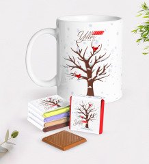 Kişiye Özel İsimli Yılbaşı Mutlu Yıllar Beyaz Kupa ve Çikolata Hediye Seti-25