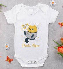 BK Kids Kişiye Özel Fotoğraflı Bebek Yastık ve Bebek Body Zıbın Hediye Seti - Model 46