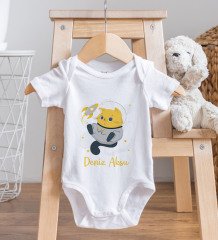 BK Kids Kişiye Özel Fotoğraflı Bebek Yastık ve Bebek Body Zıbın Hediye Seti - Model 46