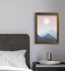 BK Gift Otel Odası Konseptli Doğal Masif Ahşap Çerçeveli Tablo 45x65cm-84