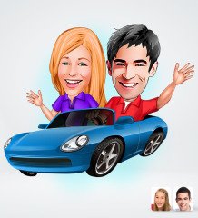 Kişiye Özel Sevgililer Tasarımlı Dijital Karikatür-52