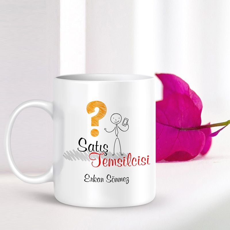 Kişiye Özel Mesleki Satış Temsilcisi Beyaz Kupa Bardak - 001