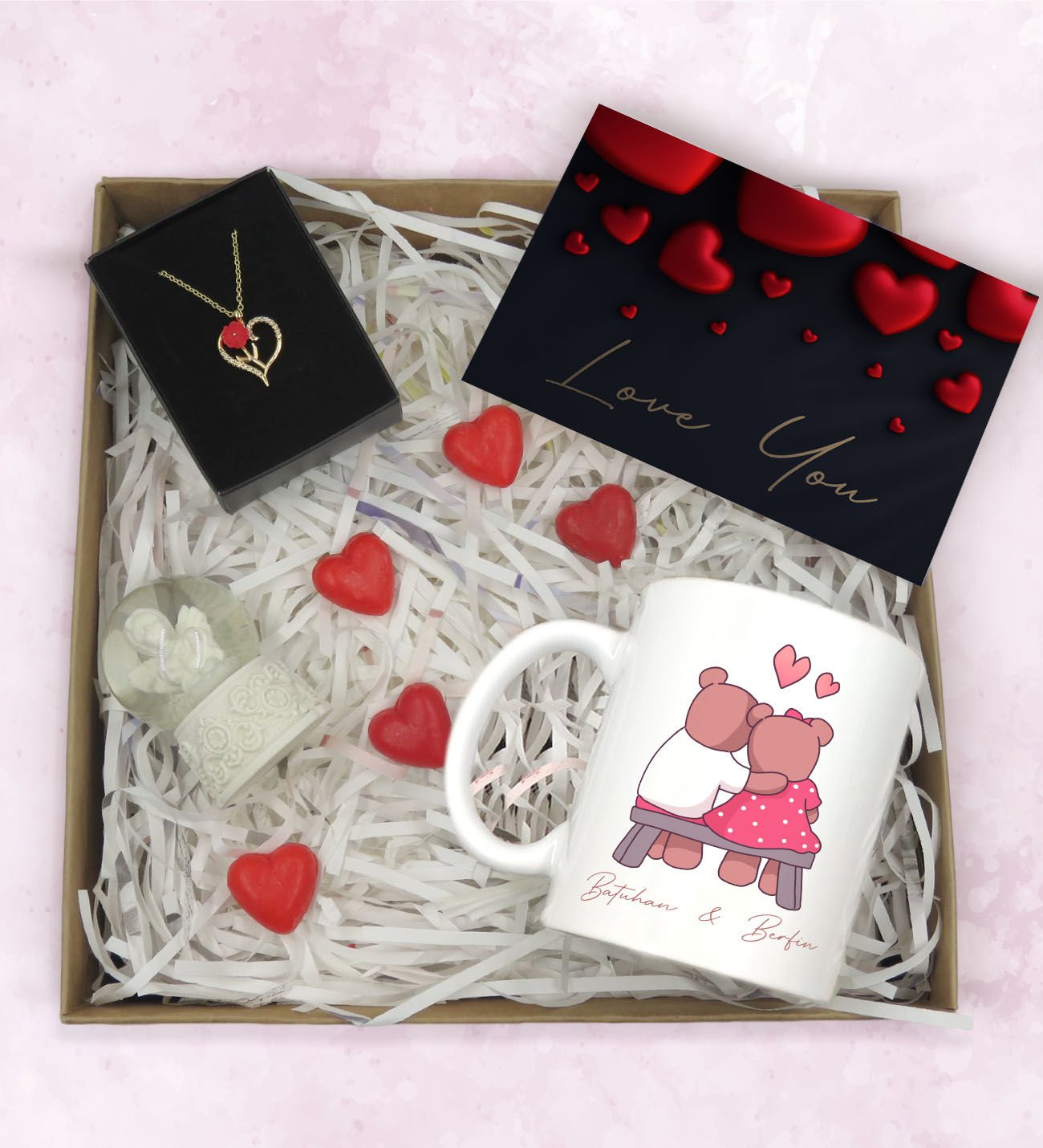 BK Gift Sevgiliye Özel Hediye Seti-4-4, Yıl Dönümü Hediyesi, İsimli Kupa, Sevgiliye Hediye, Sevgililer Günü Hediyesi