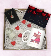 BK Gift Sevgiliye Özel Hediye Seti-4-4, Yıl Dönümü Hediyesi, İsimli Kupa, Sevgiliye Hediye, Sevgililer Günü Hediyesi
