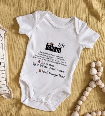 BK Kids İsimli İyi Ki Doğdun Canım Babam Tasarımlı Bebek Body Zıbın - Model 1 12-18 ay