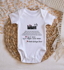 BK Kids İsimli İyi Ki Doğdun Canım Babam Tasarımlı Bebek Body Zıbın - Model 1 12-18 ay
