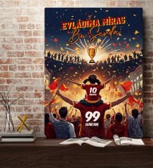 BK Gift Kişiye Özel İsimli Baba-Kız Sarı Kırmızı Evladıma Miras Bu Sevda Kanvas Tablo-1 70x100CM, Ev Hediyesi, Doğum Günü Hediyesi, Taraftar Hediyesi