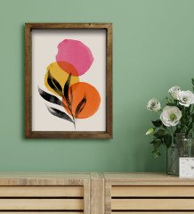 BK Gift Otel Odası Konseptli Doğal Masif Ahşap Çerçeveli Tablo 45x65cm-89