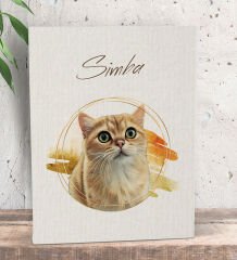 BK Gift Kişiye Özel Evcil Hayvan Karikatürlü Kanvas Tablo-6, Arkadaş Hediye, Sevgiliye Hediye, Ev Hediyesi