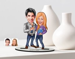 Kişiye Özel Sevgili Karikatürlü Ahşap Biblo Model-50