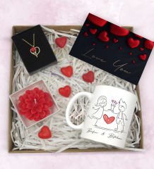 BK Gift Sevgiliye Özel Hediye Seti-5-1, Yıl Dönümü Hediyesi, İsimli Kupa, Sevgiliye Hediye, Sevgililer Günü Hediyesi