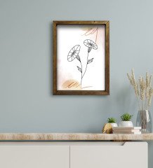 BK Gift Otel Odası Konseptli Doğal Masif Ahşap Çerçeveli Tablo 45x65cm-92