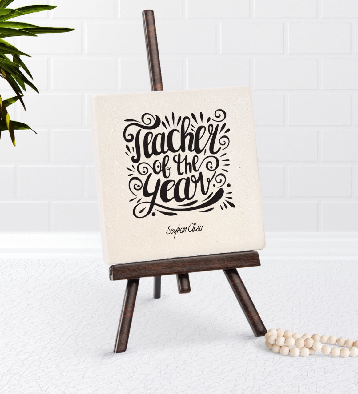 Kişiye Özel Yılın Öğretmeni Şovaleli Doğal Taş-1