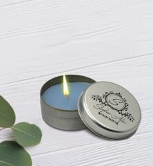 BK Gift Kişiye Özel İsimli Silver Metal Kutuda Kokulu Mum-6, Ev Hediyesi, Arkadaşa Hediye, Kokulu Mum