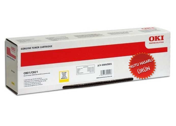 OKI 44643005 Sarı Orjinal Toner - C801 / C821 (C) (T8527)