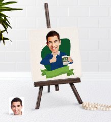 Kişiye Özel Erkek En İyi Öğretmen Karikatürlü Şovaleli Doğal Taş-1