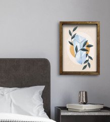 BK Gift Otel Odası Konseptli Doğal Masif Ahşap Çerçeveli Tablo 45x65cm-95