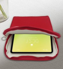 BK Gift Drifting Tasarımlı Taşınabilir Koruyucu Tablet Kılıfı & Organizer Çanta - Kırmızı-1