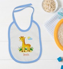 BK Kids Kişiye Özel Mavi Bebek Mama Önlüğü - Model 152