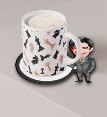 Kişiye Özel Sevgililer Karikatürlü Ahşap Bardak Altlığı-18