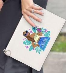 BK Gİft Yaz Temalı-3 Astarlı Portföy Çanta 30x21cm, Baskılı El Çantası, Organizer Çanta
