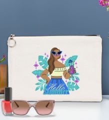 BK Gİft Yaz Temalı-3 Astarlı Portföy Çanta 30x21cm, Baskılı El Çantası, Organizer Çanta