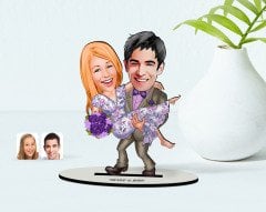 Kişiye Özel Sevgili Karikatürlü Ahşap Biblo Model-56