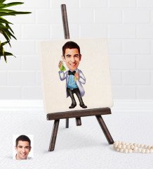 Kişiye Özel Erkek Kimya Öğretmeni Karikatürlü Şovaleli Doğal Taş-3