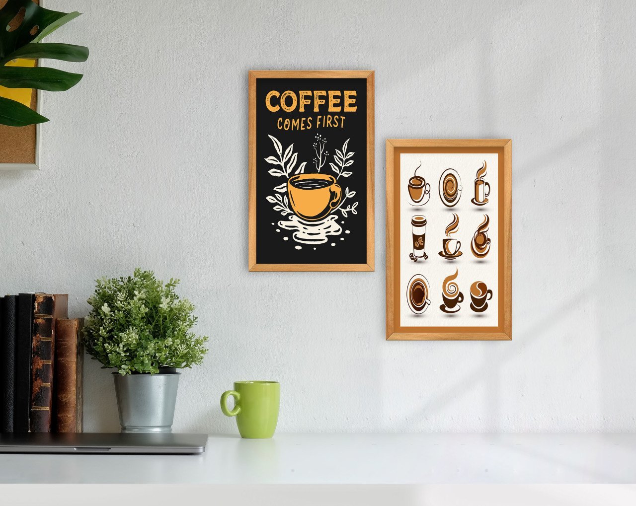 BK Home Coffee Tasarımlı Dekoratif 2'li Retro Ahşap Tablo-2