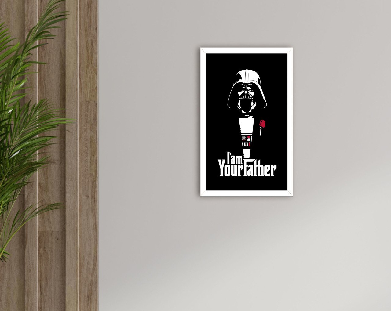 BK Home Godfather Baba Tasarımlı Dekoratif Ahşap Beyaz Çerçeveli Tablo-23