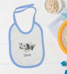 BK Kids Kişiye Özel Mavi Bebek Mama Önlüğü - Model 158