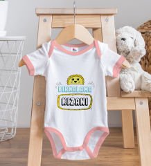 BK Kids Bırkalama Kızanı Tasarımlı Pembe Bebek Body Zıbın ve Mama Önlüğü Hediye Seti-1