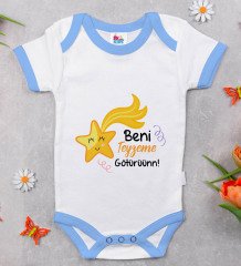 BK Kids Beni Teyzeme Götürün Tasarımlı Mavi Bebek Body Zıbın-1
