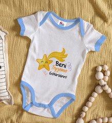 BK Kids Beni Teyzeme Götürün Tasarımlı Mavi Bebek Body Zıbın-1