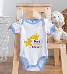 BK Kids Beni Teyzeme Götürün Tasarımlı Mavi Bebek Body Zıbın-1