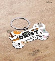 BK Gift Evcil Dostlara Özel İsimli Kemik Şeklinde Ahşap Pet Tasma Künyesi - Model 5