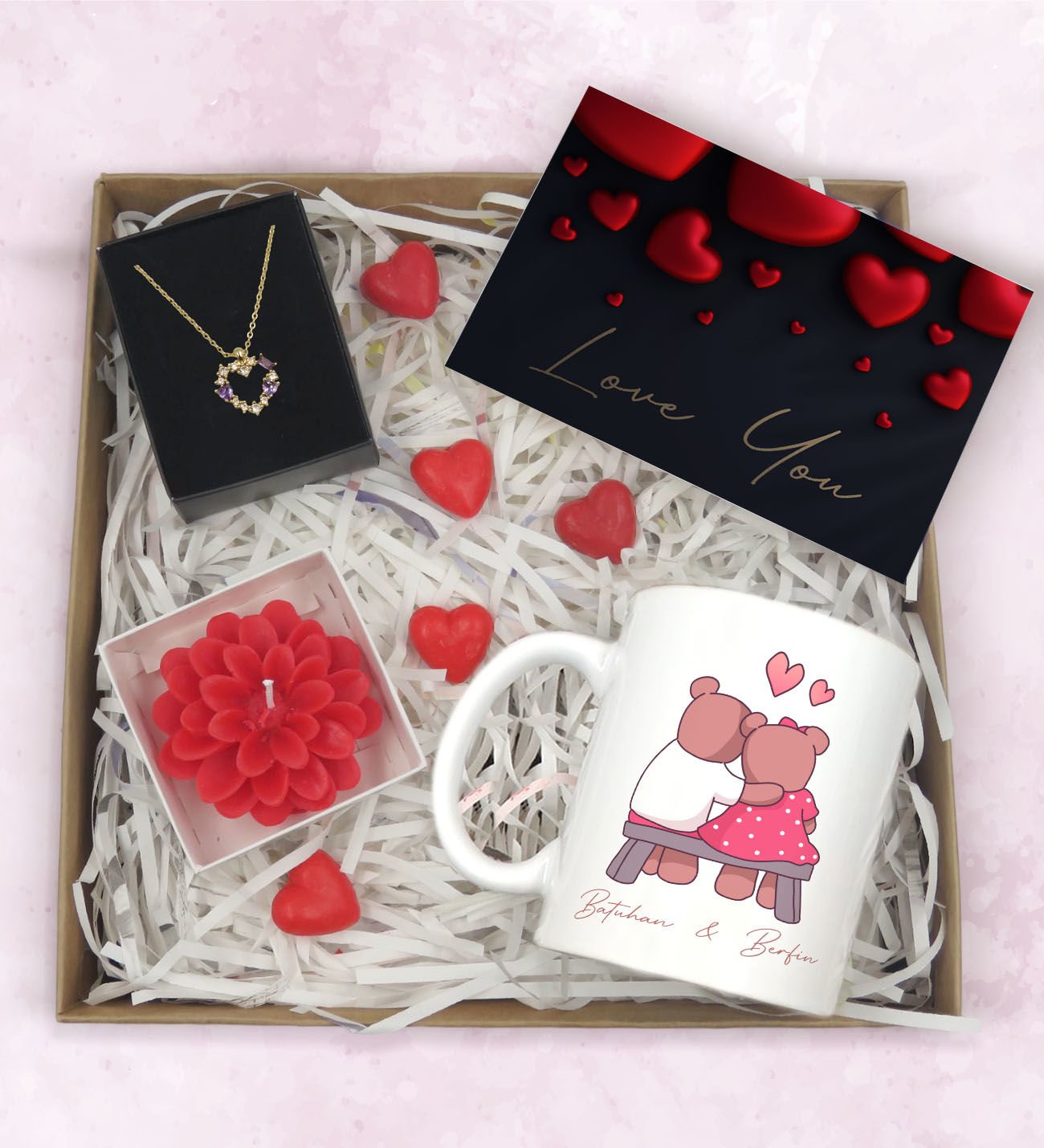 BK Gift Sevgiliye Özel Hediye Seti-6-4, Yıl Dönümü Hediyesi, İsimli Kupa, Sevgiliye Hediye, Sevgililer Günü Hediyesi