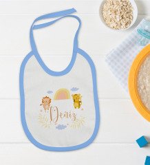BK Kids Kişiye Özel Mavi Bebek Mama Önlüğü - Model 164