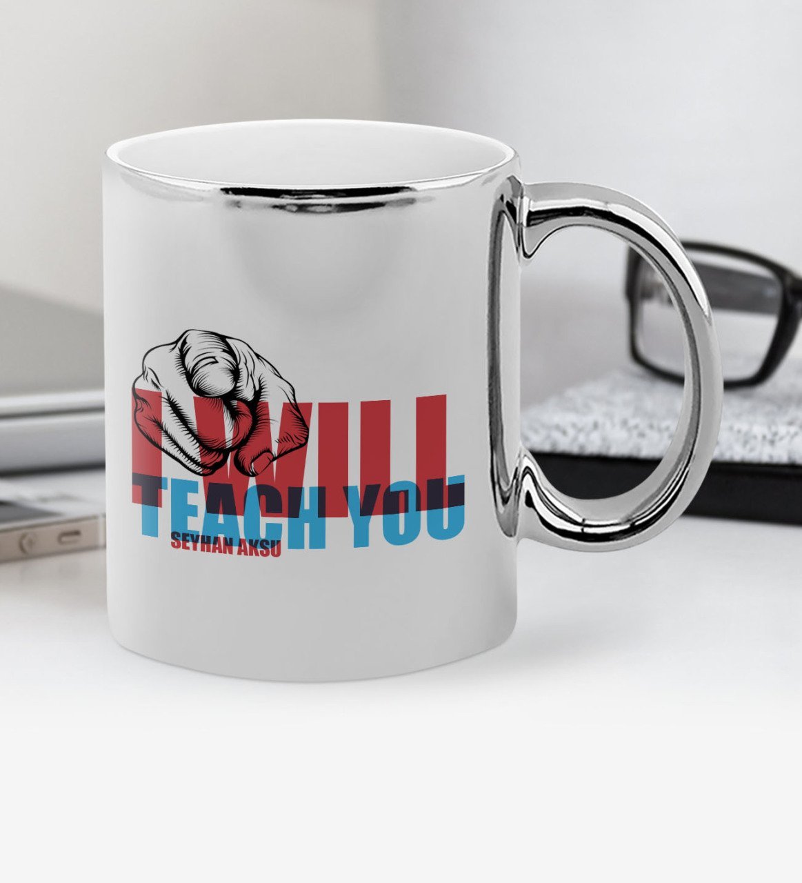 Kişiye Özel İngilizce Öğretmeni Krom Kupa Bardak - 2