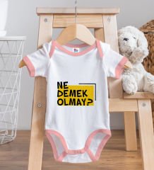 BK Kids Ne Demek Olmay Tasarımlı Pembe Bebek Body Zıbın-1