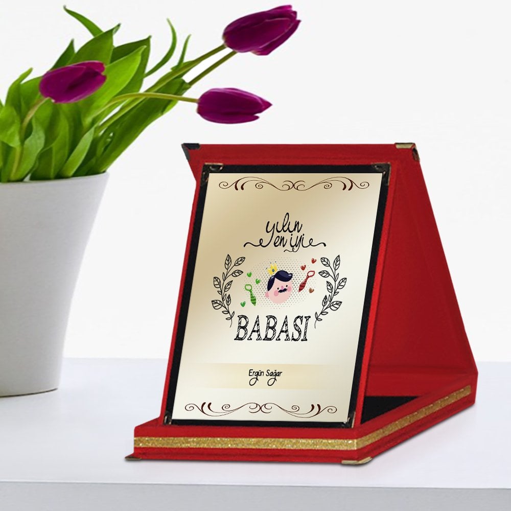 Kişiye Özel Yılın En İyi Babası Kırmızı Plaket Ödülü - 1