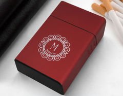 BK Gift Kişiye Özel İsimli Kırmızı Metal Sigara Tabakası-6, Arkadaşa Hediye, İsimli Sigaralık, Metal Sigara Kutusu