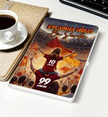 BK Gift Kişiye Özel İsimli Baba-Kız Sarı Kırmızı Evladıma Miras Bu Sevda Beyaz Defter-2, Doğum Günü Hediyesi, Taraftar Hediyesi