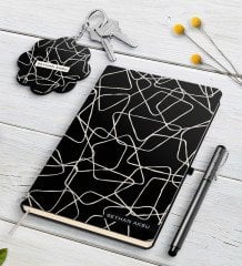 Kişiye Özel İsimli Siyah Defter Kalem Ve Anahtarlık Hediye Seti-27