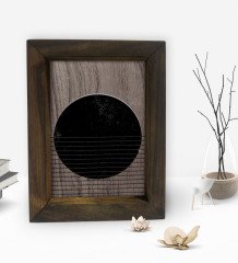 BK Gift Modern Art Tasarımlı Dekoratif Doğal Masif Ahşap Çerçeve 15x20cm-2