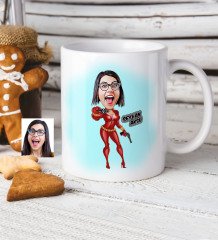 Kişiye Özel Şeytan Kadın Karikatür Beyaz Kupa Bardak - 2